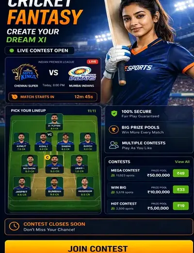 Vegas11support (vegas11 support) fantasy cricket & matchday visual 3